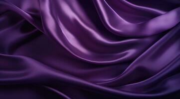 AI generated a purple silk fabric background with smooths and folds photo