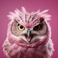 AI generated an angry owl looking at the camera photo