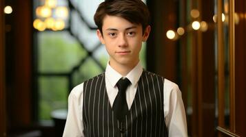 AI generated Smart and professional looking young man wearing a suit. Generative AI photo