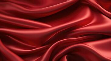 AI generated close up of red silk smooth background photo