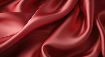 AI generated close up of red silk smooth background photo