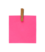 pink note paper with wood clip png