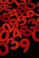 Background or texture of numbers. Finance data concept. Mathematic. Banking or currency. Business and economic growth. photo