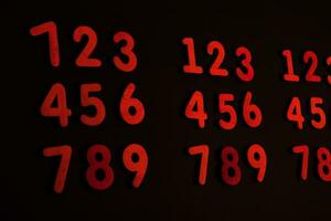 Background or texture of numbers. Finance data concept. Mathematic. Banking or currency. Business and economic growth. photo