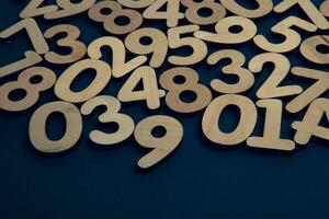 Background or texture of numbers. Finance data concept. Mathematic. Banking or currency. Business and economic growth. photo