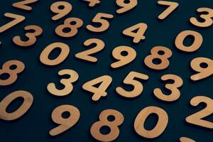 Background or texture of numbers. Finance data concept. Mathematic. Banking or currency. Business and economic growth. photo