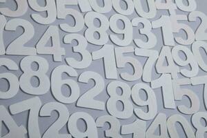 Background or texture of numbers. Finance data concept. Mathematic. Banking or currency. Business and economic growth. photo