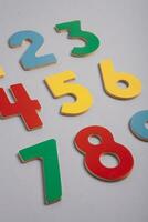 Background or texture of numbers. Finance data concept. Mathematic. Banking or currency. Business and economic growth. photo