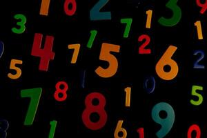 Background or texture of numbers. Finance data concept. Mathematic. Banking or currency. Business and economic growth. photo