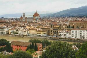 Photo with the panorama of the medieval city of Florence in the region of Tuscany, Italy