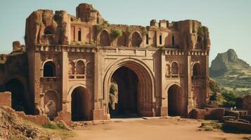 AI generated Historical ruins of an ancient architectural structure. Generative AI photo