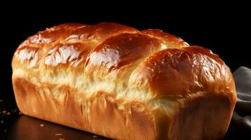 ai generado un pan de un pan en un mesa, Listo a ser rebanado y disfruté. generativo ai foto