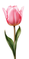 ai generado hermosa rosado tulipán aislado png