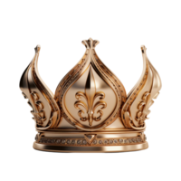 AI generated 3D Render Golden Crown png