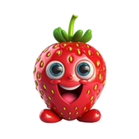 AI generated 3D Cute Strawberry Mascot png