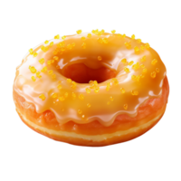 ai gerado delicioso amarelo rosquinha borrifado com doce coberturas png