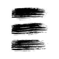 Set of black hand drawn brush strokes vector