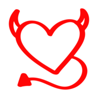 evil heart with tail and horn png