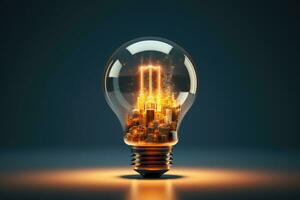AI generated Creative light bulb with cloud computing connection concept. Vector illustration, Brainstorming concept with a light bulb, AI Generated photo