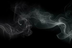 AI generated Abstract smoke on a black background. Design element for graphics artworks, blurred smoke on black background realistic smoke on floor for overlay different projects design, AI Generated photo