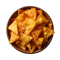 ai generiert oben Aussicht Nachos Chips png