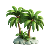 ai generado 3d verde Coco árbol png