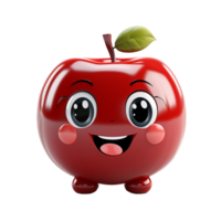 AI generated 3D Cute Apple Mascot png