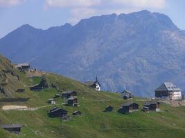 a mountain range in the background photo