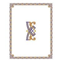 Vintage floral classic calligraphic retro vignette scroll frames ornamental design elements black and color set isolated vector