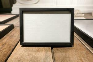 Blank black wooden frame photo