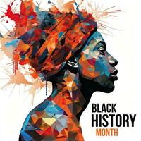 AI Generated Black History Month banner design with man colorful illustration photo