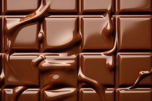 Chocolate bar background texture of melting chocolate photo