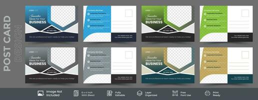 Vector corporate professional business marketing postcard template