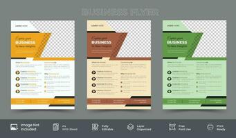 Vector modern and clean business vector flyer template with color variation