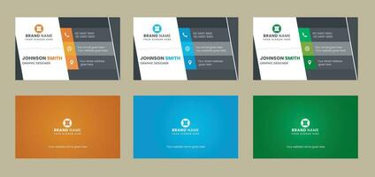 Creative simple business card template with three color variation vector