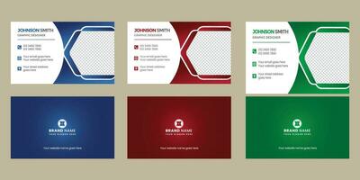 Creative clean color variation business card design template vector