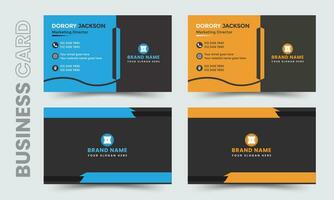 Creative business card template design two color variation vector