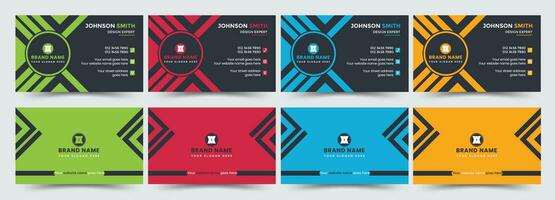 Corporate luxury business card template design four color variation vector