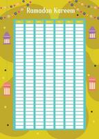 flat Ramadan calendar template vector