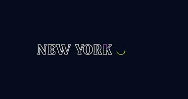 ny york stad namn text efter effekt typografi rörelse grafik. nyc video