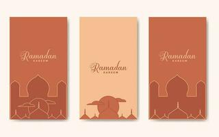 Ramadan line art template bundle vector