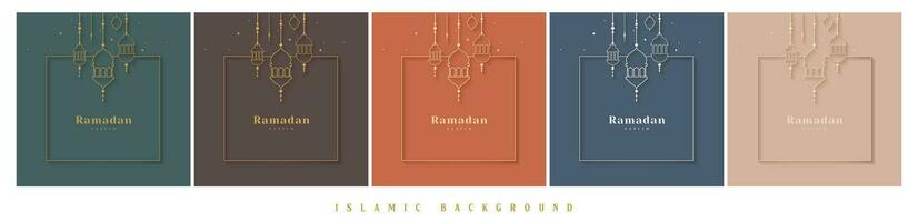 Ramadan frame card and social media background. Islamic background vector