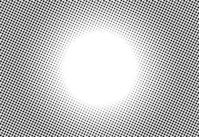 Halftone dot radial background in cartoon pop art and manga style. Abstract comic book backdrop. Gradient faded dots. Flat lay with black dots gradient effect. vector