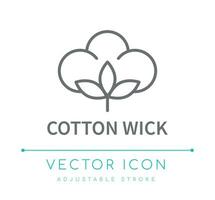 algodón mecha vela línea ico vector