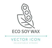 Eco Soy Wax Candle Line Icon vector