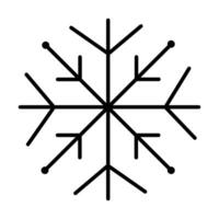Preppy single black line snowflake, simple vector winter icon