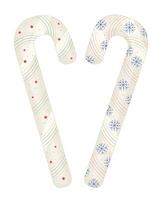 Two candy canes in a shape of heart, illustration in pastel shades vector