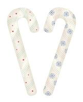 Two candy canes in a shape of heart, illustration in pastel shades vector