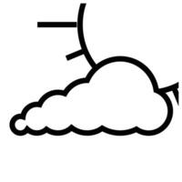 Sun and cloud weather icon vector illustration. Flat design style eps 10. Coloring book element for landscape illustration with clouds and sun. line style