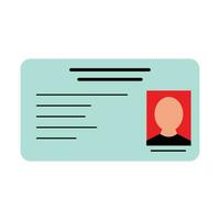 Identification card flat icon isolated on white background. Vector illustration. Design business cards, ID cards, identity cards, membership cards. Card design elements